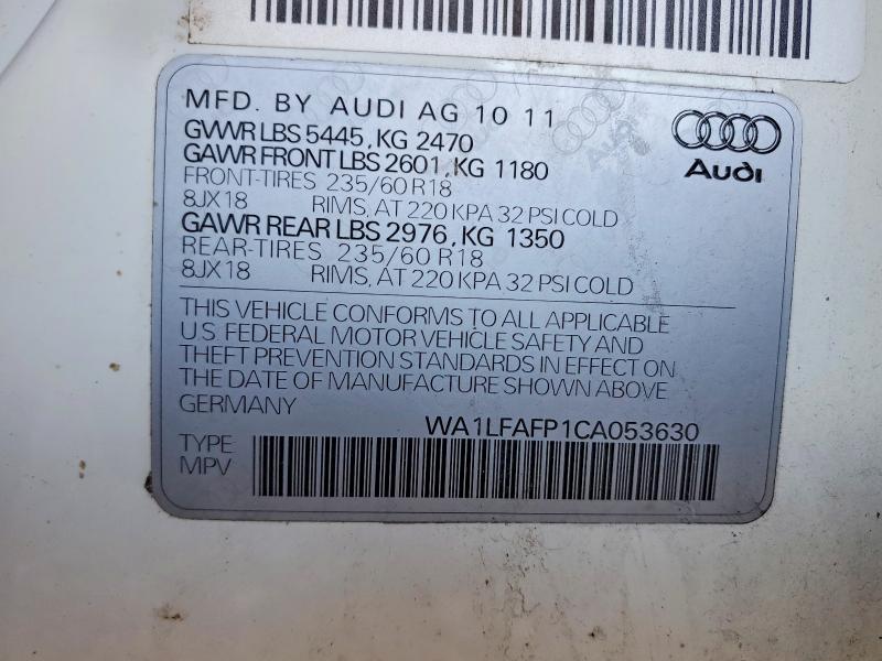 Aukcja sprzedaży 2012 Audi Q5, vin: WA1LFAFP1CA053630, numer aukcji: 98284945