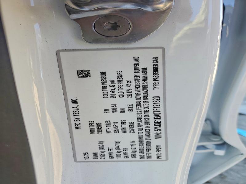 72603865 :رقم المزاد ، 5YJ3E1EA0TF121820 vin ، 2026 Tesla Model 3 مزاد بيع