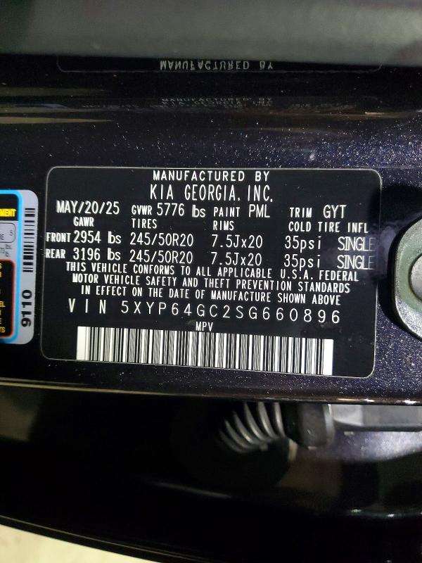73067455 :رقم المزاد ، 5XYP64GC2SG660896 vin ، 2025 Kia Telluride مزاد بيع