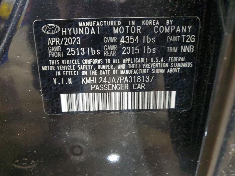 Aukcja sprzedaży 2023 Hyundai Sonata, vin: KMHL24JA7PA318137, numer aukcji: 74645805