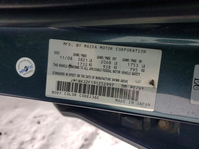 Aukcja sprzedaży 2009 Mazda 3, vin: JM1BK32F191252997, numer aukcji: 99991135