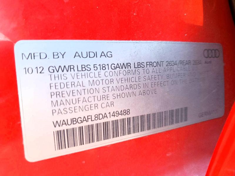 Продажа на аукционе авто 2013 Audi S4, vin: WAUBGAFL8DA149488, номер лота: 98575435