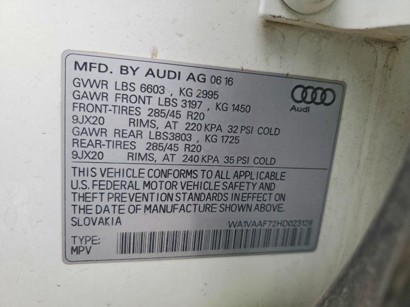 Aukcja sprzedaży 2017 Audi Q7, vin: WA1VAAF72HD023128, numer aukcji: 74623885