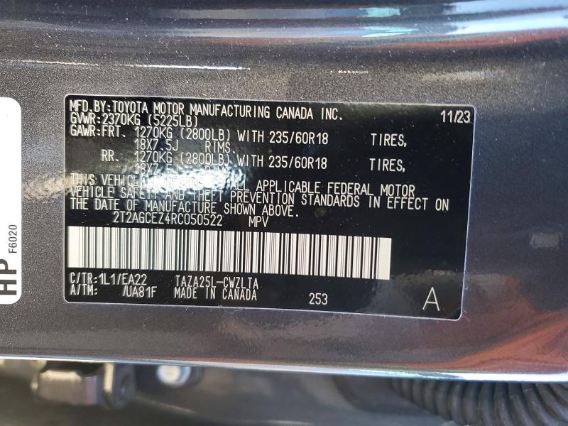 Aukcja sprzedaży 2024 Lexus Nx, vin: 2T2AGCEZ4RC050522, numer aukcji: 99327385