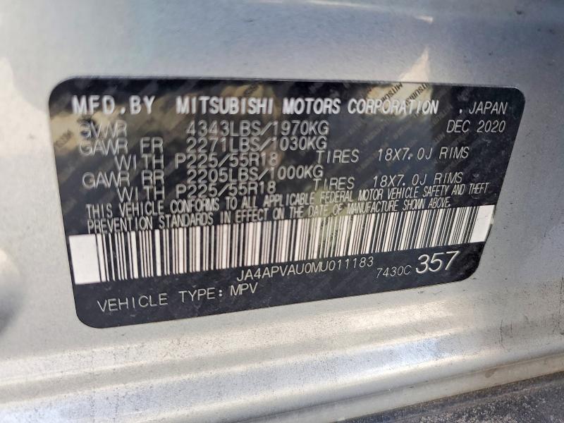 Aukcja sprzedaży 2021 Mitsubishi Outlander Sport, vin: JA4APVAU0MU011183, numer aukcji: 98674335