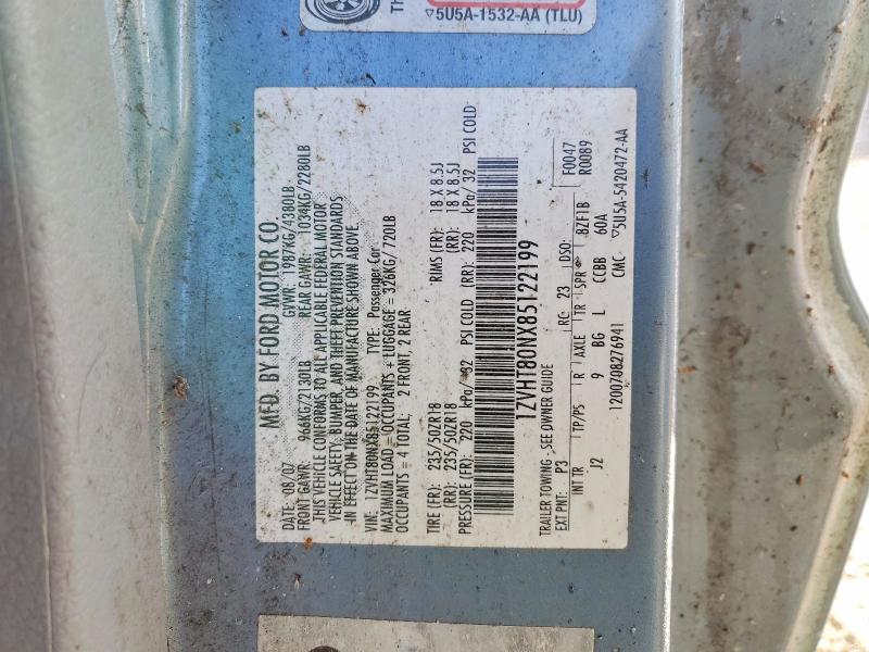 73081145 :رقم المزاد ، 1ZVHT80NX85122199 vin ، 2008 Ford Mustang مزاد بيع