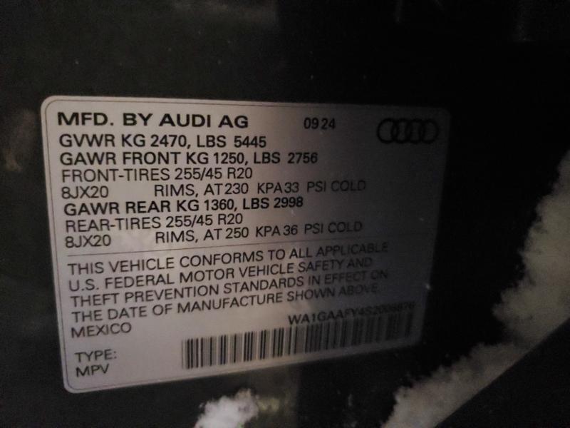 Aukcja sprzedaży 2025 Audi Q5, vin: WA1GAAFY4S2008876, numer aukcji: 99820805