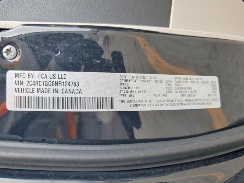 Продажа на аукционе авто 2022 Chrysler Pacifica, vin: 2C4RC1GG6NR124763, номер лота: 99557715
