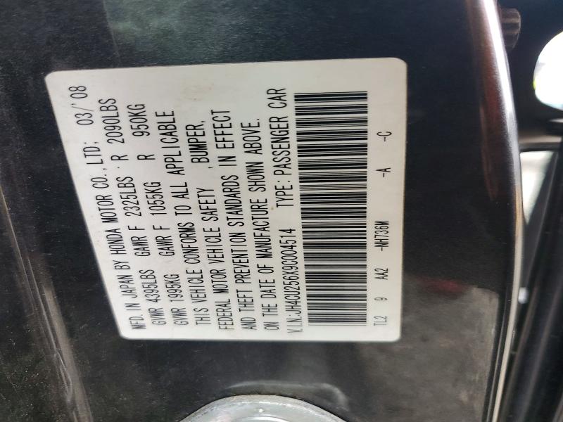 73903145 :رقم المزاد ، JH4CU256X9C004514 vin ، 2009 Acura Tsx مزاد بيع