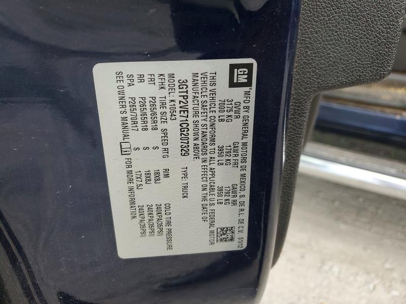 98753905 :رقم المزاد ، 3GTP2VE71CG207329 vin ، 2012 Gmc Sierra K15 مزاد بيع