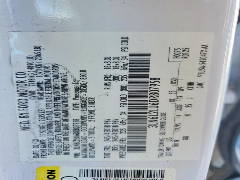 Aukcja sprzedaży 2013 Lincoln Mkz, vin: 3LN6L2LU6DR807958, numer aukcji: 74242265