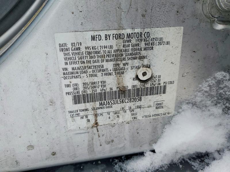 Продаж на аукціоні авто 2019 Ford Ecosport, vin: MAJ6S3JL5KC282058, номер лоту: 74638095