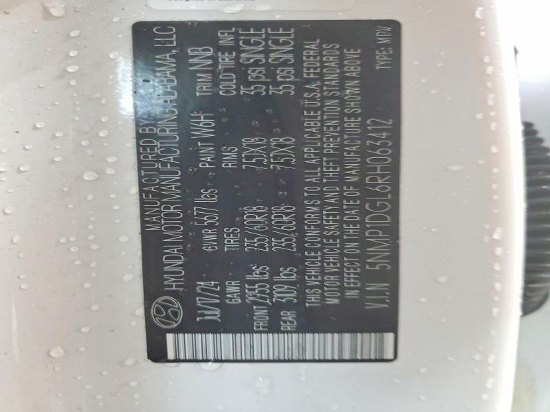 Aukcja sprzedaży 2024 Hyundai Santa Fe, vin: 5NMP1DGL6RH063412, numer aukcji: 73636955
