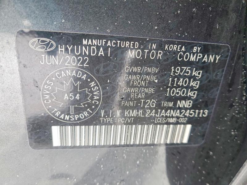Продажа на аукционе авто 2022 Hyundai Sonata Se, vin: KMHL24JA4NA245113, номер лота: 74201475