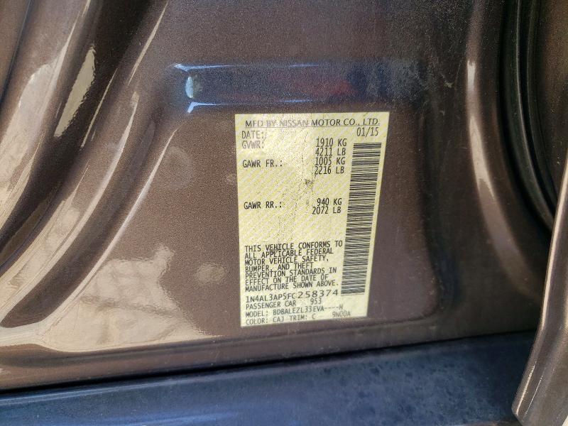 Aukcja sprzedaży 2015 Nissan Altima 2.5, vin: 1N4AL3AP5FC258374, numer aukcji: 74244705
