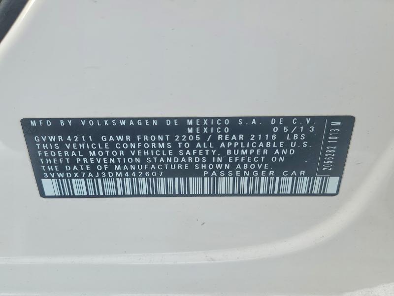 Продажа на аукционе авто 2013 Volkswagen Jetta, vin: 3VWDX7AJ3DM442607, номер лота: 74759865