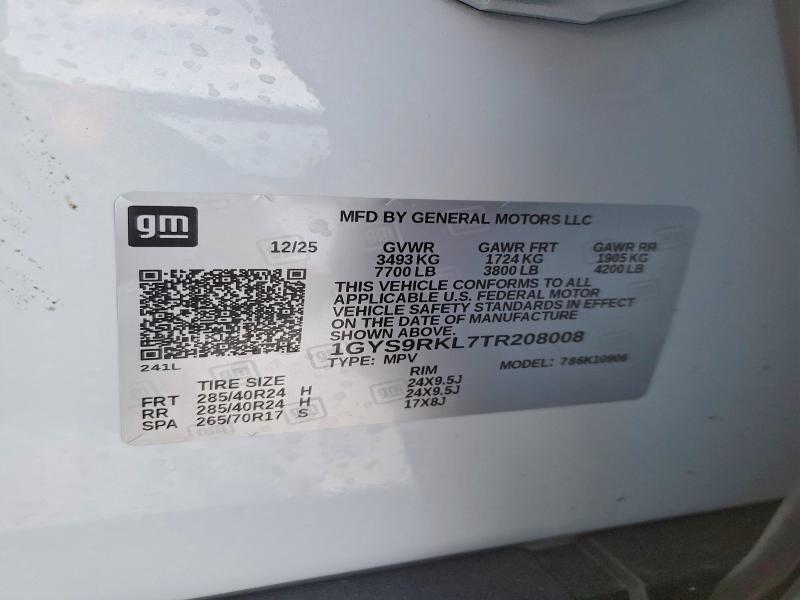 Продаж на аукціоні авто 2026 Cadillac Escalade, vin: 1GYS9RKL7TR208008, номер лоту: 73990975