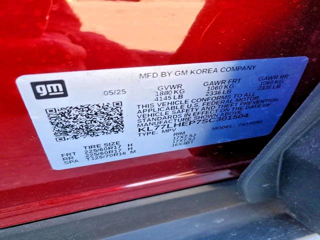 Продаж на аукціоні авто 2025 Chevrolet Trax, vin: KL77LHEP7SC301504, номер лоту: 74339035