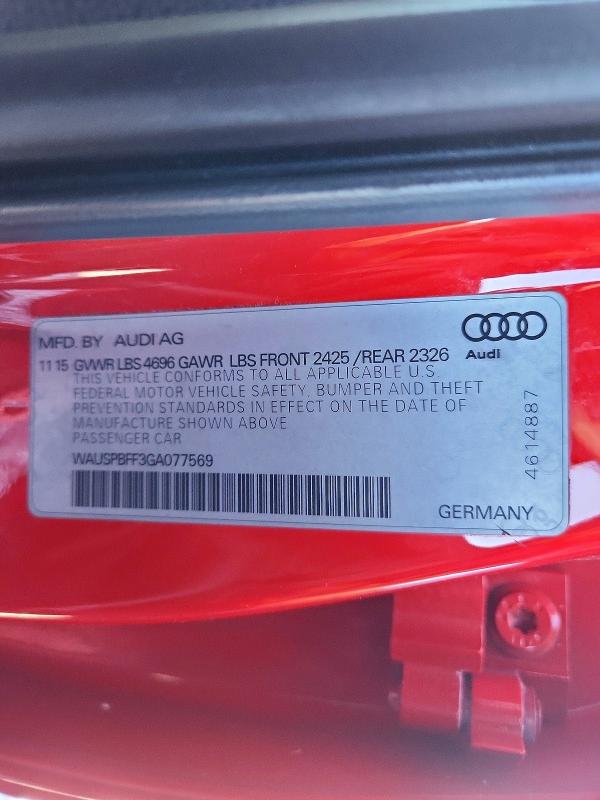Продаж на аукціоні авто 2016 Audi A3, vin: WAUSPBFF3GA077569, номер лоту: 73088505