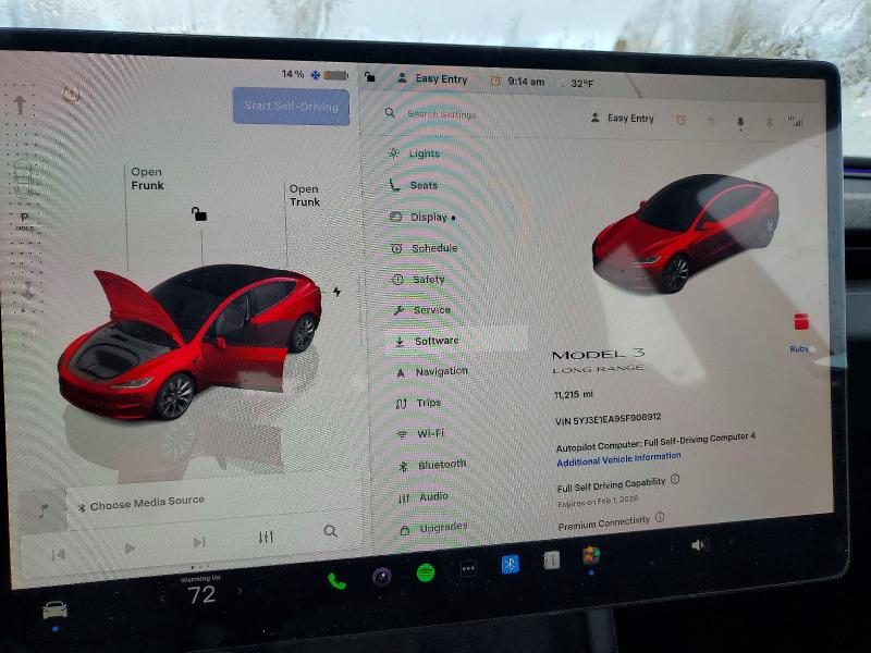 73199985 :رقم المزاد ، 5YJ3E1EA9SF908912 vin ، 2025 Tesla Model 3 مزاد بيع