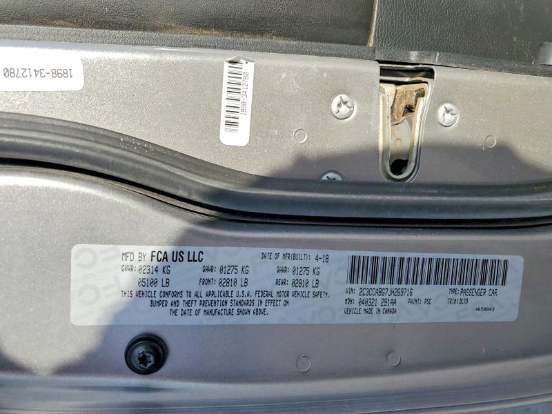 Aukcja sprzedaży 2018 Chrysler 300, vin: 2C3CCABG7JH269716, numer aukcji: 75457565