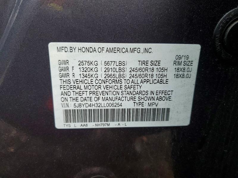 Aukcja sprzedaży 2020 Acura Mdx, vin: 5J8YD4H32LL006254, numer aukcji: 97961965