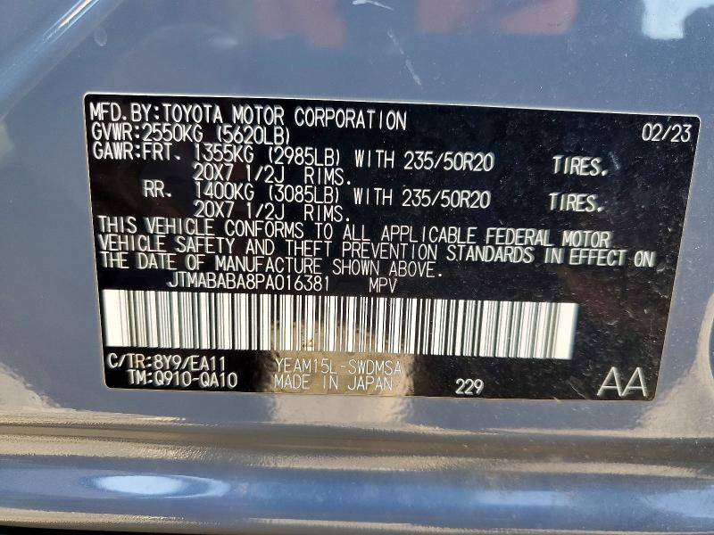 Auction sale of the 2023 Subaru Solterra, vin: JTMABABA8PA016381, lot number: 73920845