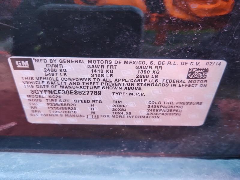 Aukcja sprzedaży 2014 Cadillac Srx Perfor, vin: 3GYFNCE30ES627789, numer aukcji: 98107985