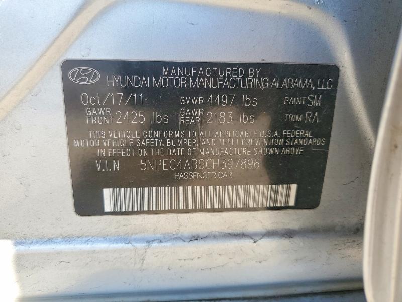 73370425 :رقم المزاد ، 5NPEC4AB9CH397896 vin ، 2012 Hyundai Sonata مزاد بيع