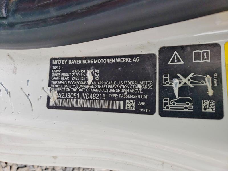 99597795 :رقم المزاد ، WBA2J3C51JVD48215 vin ، 2018 Bmw 230xi مزاد بيع