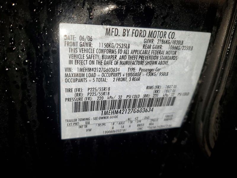 Продаж на аукціоні авто 2007 Mercury Montego, vin: 1MEHM42127G603634, номер лоту: 74428255
