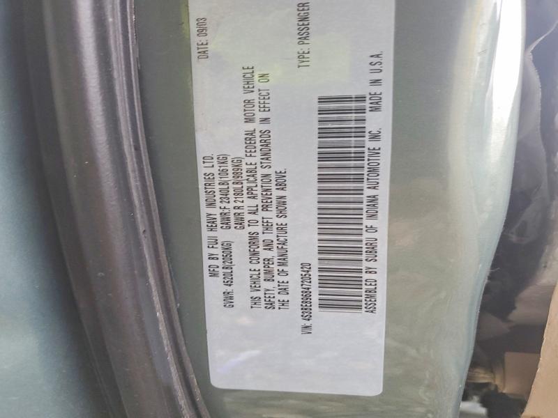 Aukcja sprzedaży 2004 Subaru Legacy, vin: 4S3BE896847205420, numer aukcji: 72551715