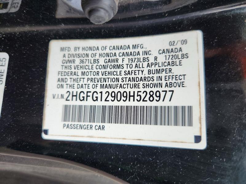 Aukcja sprzedaży 2009 Honda Civic, vin: 2HGFG12909H528977, numer aukcji: 74439695