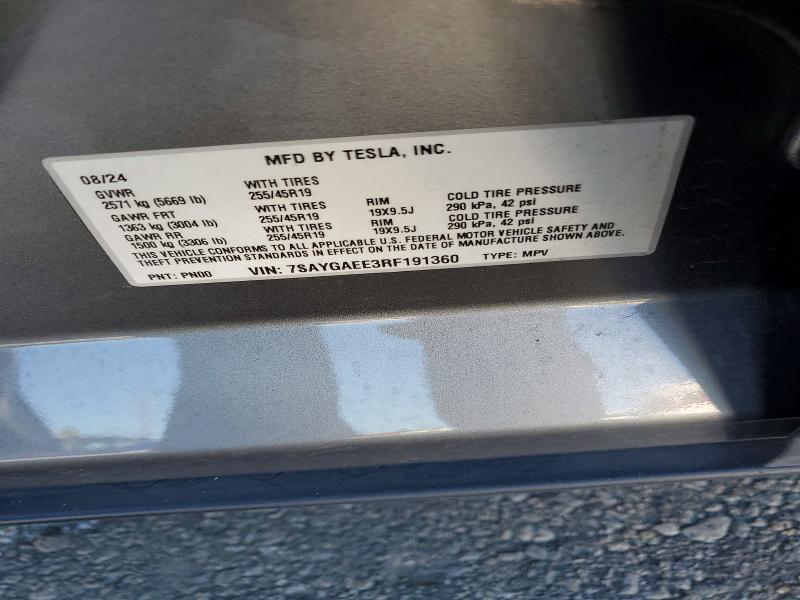 Aukcja sprzedaży 2024 Tesla Model Y, vin: 7SAYGAEE3RF191360, numer aukcji: 72251035
