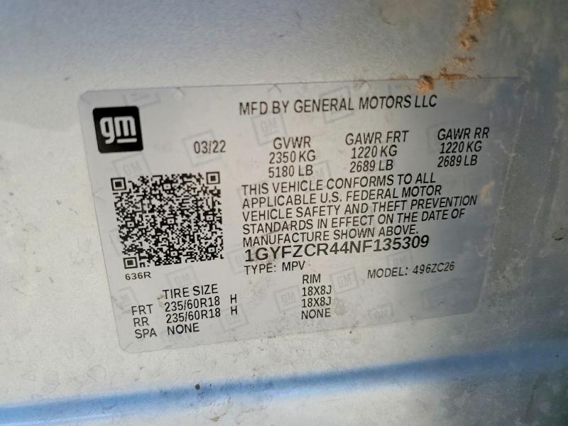 Aukcja sprzedaży 2022 Cadillac Xt4, vin: 1GYFZCR44NF135309, numer aukcji: 74647365