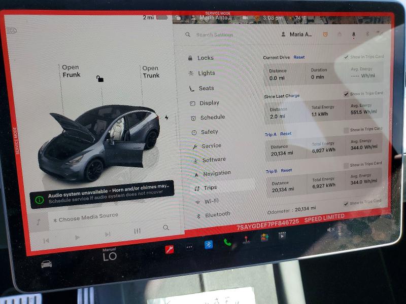 73424125 :رقم المزاد ، 7SAYGDEF7PF846725 vin ، 2023 Tesla Model Y مزاد بيع