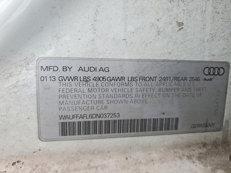 Aukcja sprzedaży 2013 Audi A4, vin: WAUFFAFL6DN037253, numer aukcji: 74813185