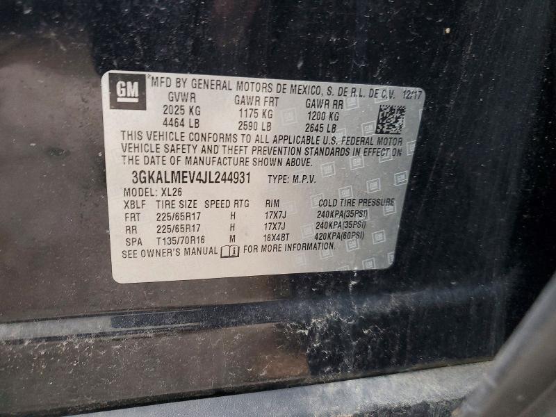 98317385 :رقم المزاد ، 3GKALMEV4JL244931 vin ، 2018 Gmc Terrain مزاد بيع