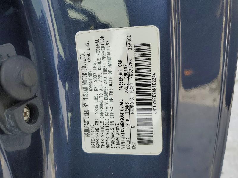 Продажа на аукционе авто 2010 Infiniti G37 Base, vin: JN1CV6EK9AM102244, номер лота: 75226075
