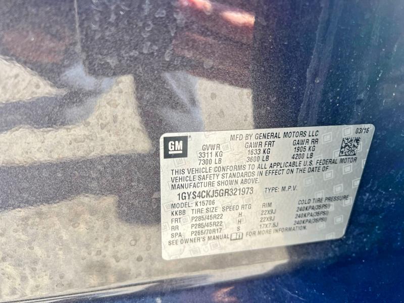 Продажа на аукционе авто 2016 Cadillac Escalade P, vin: 1GYS4CKJ5GR321973, номер лота: 75447445