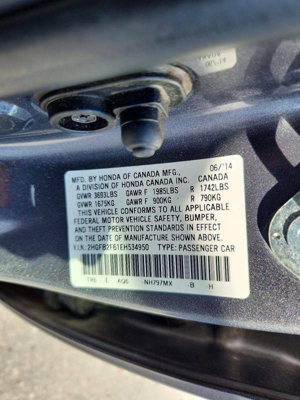 Aukcja sprzedaży 2014 Honda Civic, vin: 2HGFB2F61EH534950, numer aukcji: 72863075