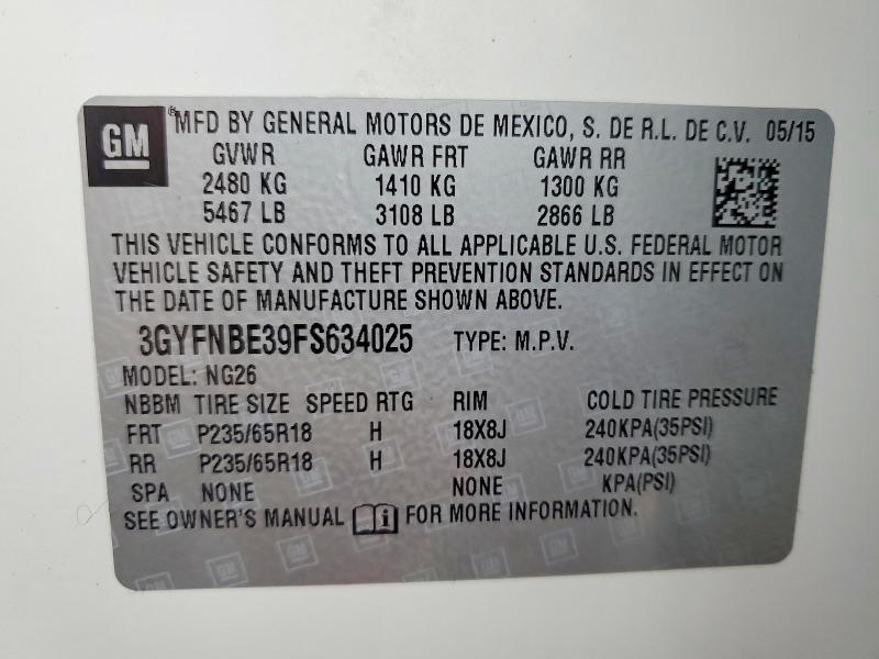 Продаж на аукціоні авто 2015 Cadillac Srx, vin: 3GYFNBE39FS634025, номер лоту: 98195475