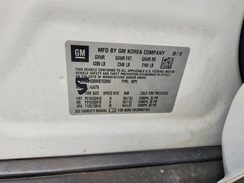 Aukcja sprzedaży 2019 Buick Encore, vin: KL4CJASB9KB752084, numer aukcji: 98876335