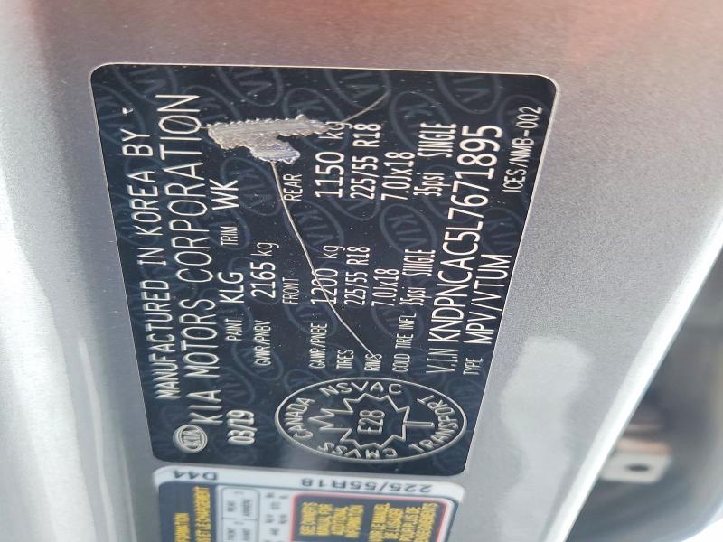Продаж на аукціоні авто 2020 Kia Sportage, vin: KNDPNCAC5L7671895, номер лоту: 99202185