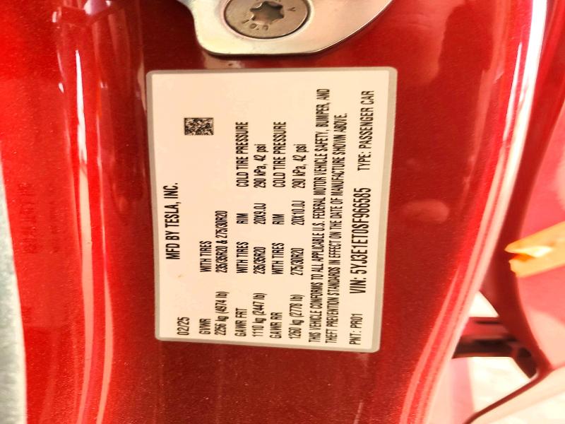72870375 :رقم المزاد ، 5YJ3E1ET0SF966585 vin ، 2025 Tesla Model 3 مزاد بيع
