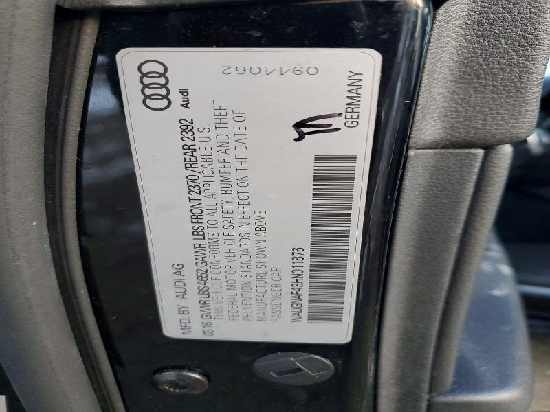 Aukcja sprzedaży 2017 Audi A4, vin: WAUGNAF43HN011876, numer aukcji: 73447415
