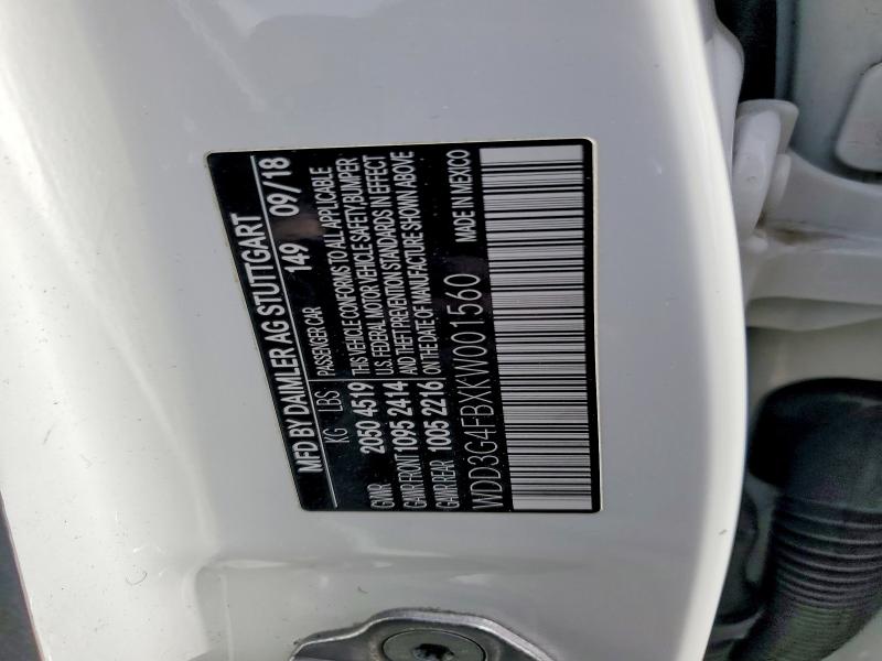 75289815 :رقم المزاد ، WDD3G4FBXKW001560 vin ، 2019 Mercedes-benz A مزاد بيع