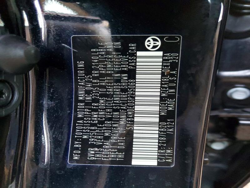 Продаж на аукціоні авто 2025 Toyota Corolla Le, vin: 5YFB4MDE0SP295068, номер лоту: 72268795