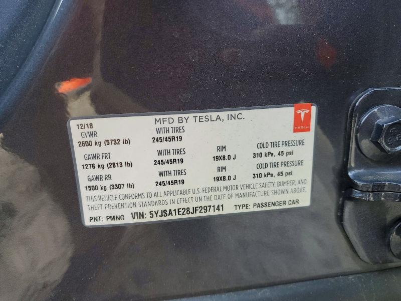 Продажа на аукционе авто 2018 Tesla Model S, vin: 5YJSA1E28JF297141, номер лота: 74411095