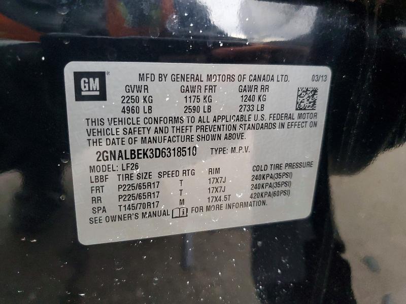Продажа на аукционе авто 2013 Chevrolet Equinox, vin: 2GNALBEK3D6318510, номер лота: 74216375